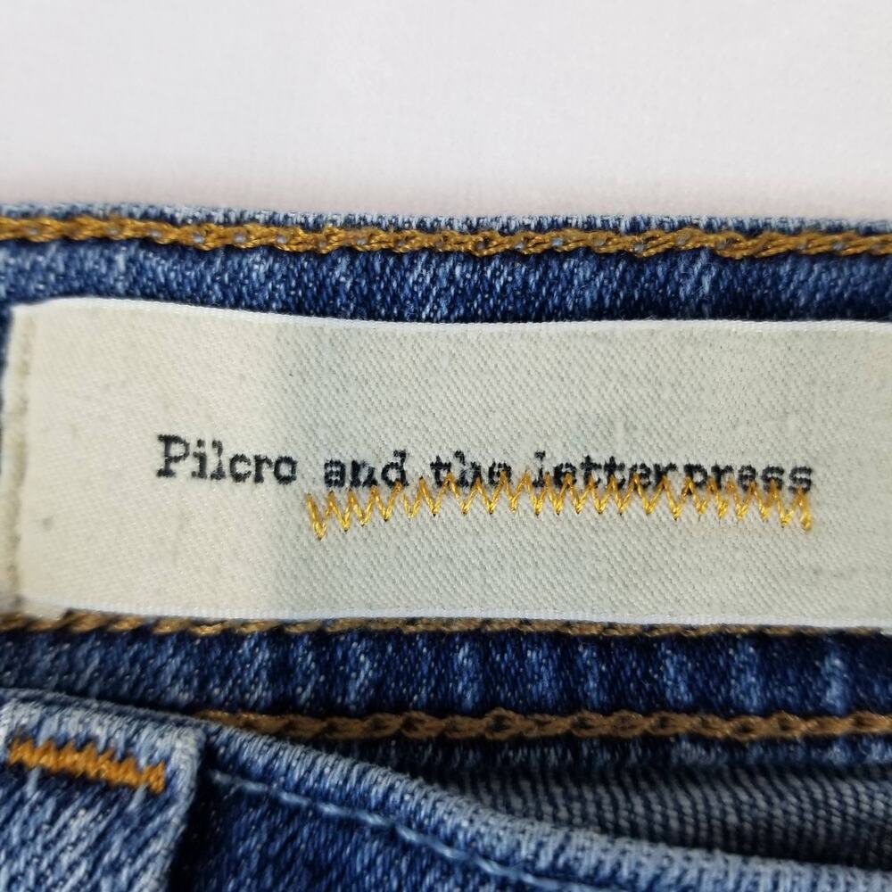 Pilcro and the Letterpress Jeans Womens 27 Hyphen Distressed Straight Leg USA - Picture 5 of 11